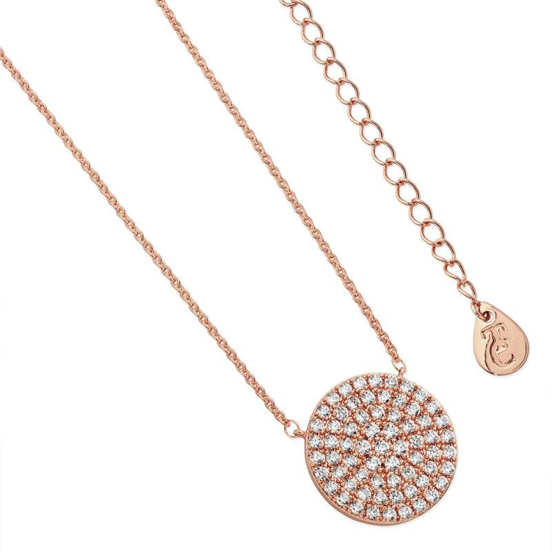 Pave Full Moon Pendant Rose Gold