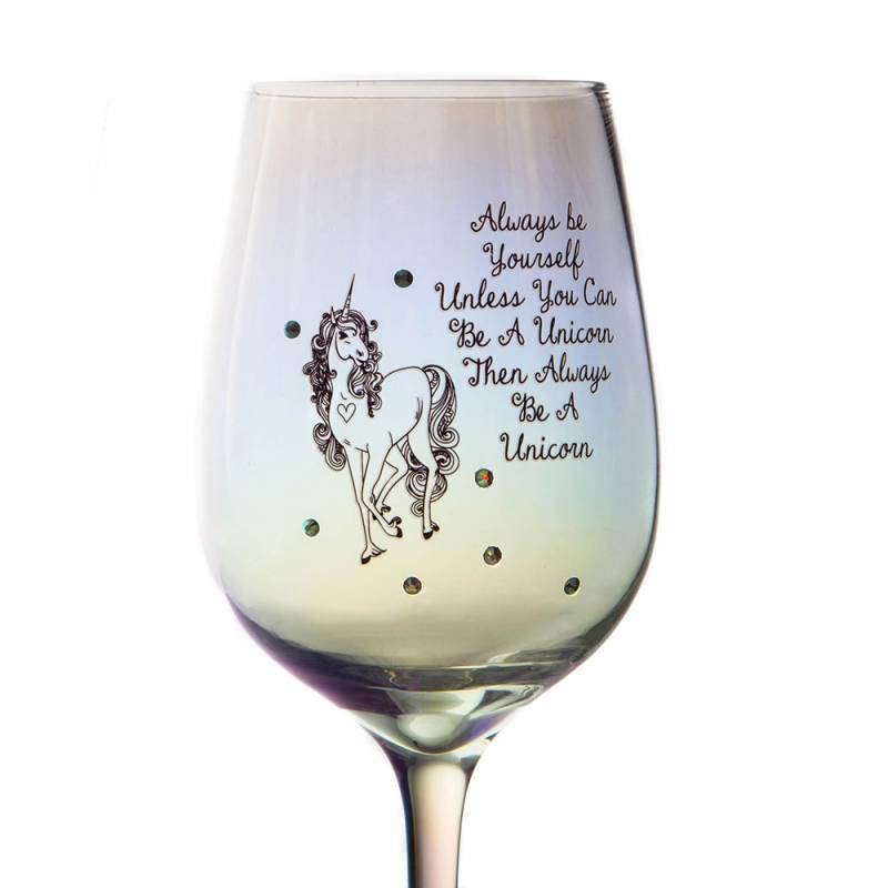 Be A Unicorn - Lustre Wine Glass