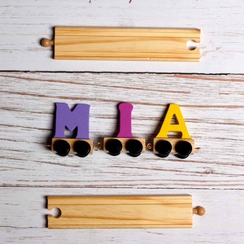 Coloured Personalised Wooden Train Name