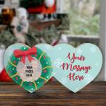 Any Photo Christmas Wreath - Wooden Hearts Photo Block