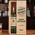100% Irish Happy Birthday Whiskey - Personalised Wooden Box