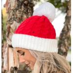 Christmas Pom Pom Decor Cable Knit Beanie Hat