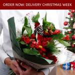 The Luscious Red Fresh Flowers Christmas Bouquet - Shipped from Thurs DEC 18th