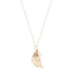 Tipperary Crystal Angel Wing Heart Pendant Gold