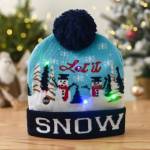 Christmas Let It Snow Novelty Light Up Beanie Hat