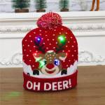 Christmas Reindeer Novelty Light Up Beanie Hat