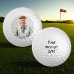 Any Photo & Text Personalised Golf Ball - Set of 3 Balls