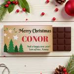 Merry Christmas Trees Personalised Chocolate Bar 90g