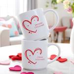 Personalised Love Heart Stackable Mugs - Set of 2