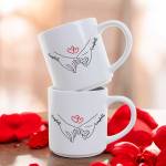 Personalised Couple Holding Hands Stackable Mugs – Set of 2