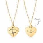 Personalised St. Brigid Cross Heart Pendant Engraved Necklace