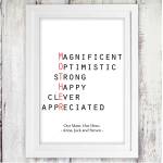 Mother Acrostic Poem Poster