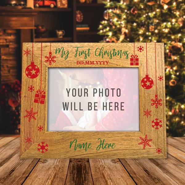 My First Christmas 7x5 - Solid Oak Effect Picture Frame