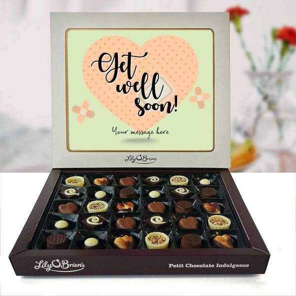 Get Well Soon Heart Personalised Chocolate Box 270g