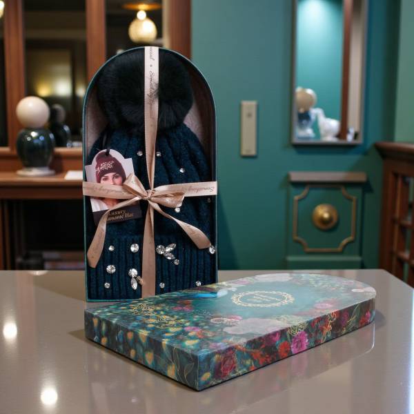 Luxury Diamante Hat In Gift Box