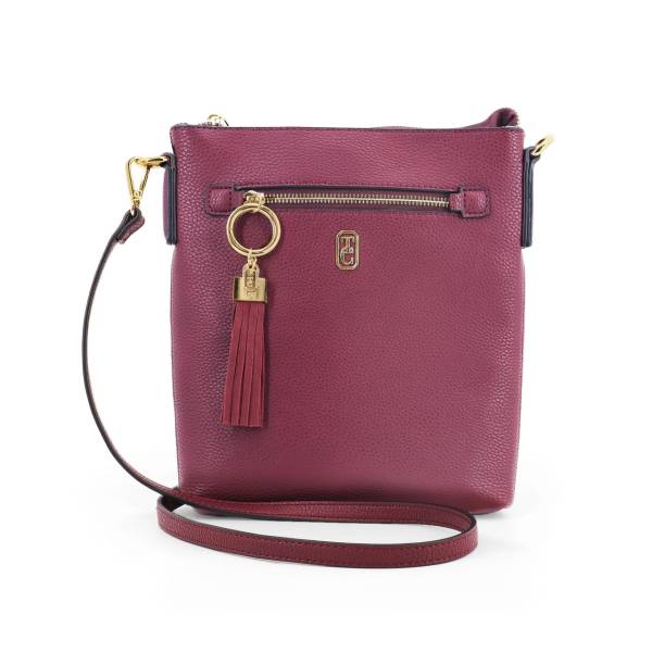 Tipperary Crystal The Chelsea Cross Body Pouch - Burgundy