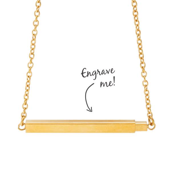 Any Secret Message - Horizontal Double Bar Necklace