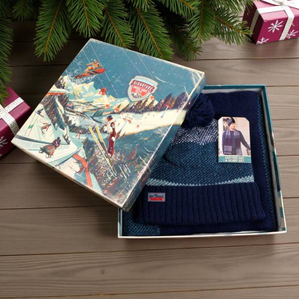 Men's Knitted Hat & Scarf Gift Set