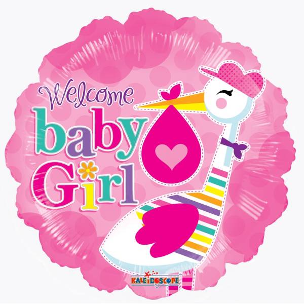 Baby Girl Stork Balloon in a Box