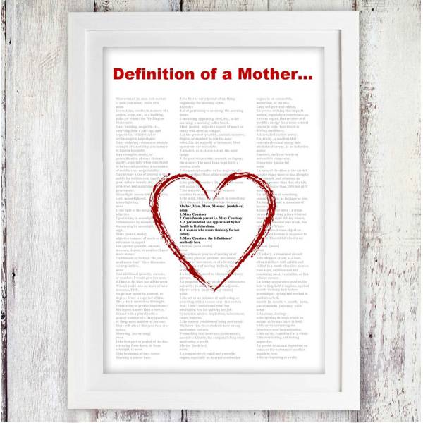 Definition of a Mother Personalised Framed Poster