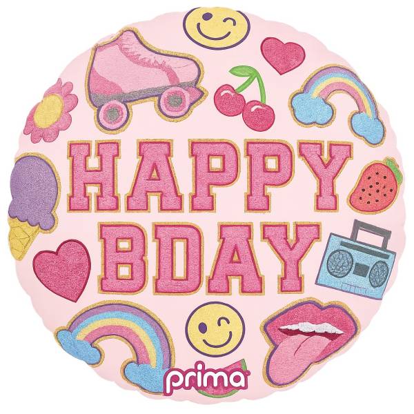 Happy B Day Patches Balloon in a Box