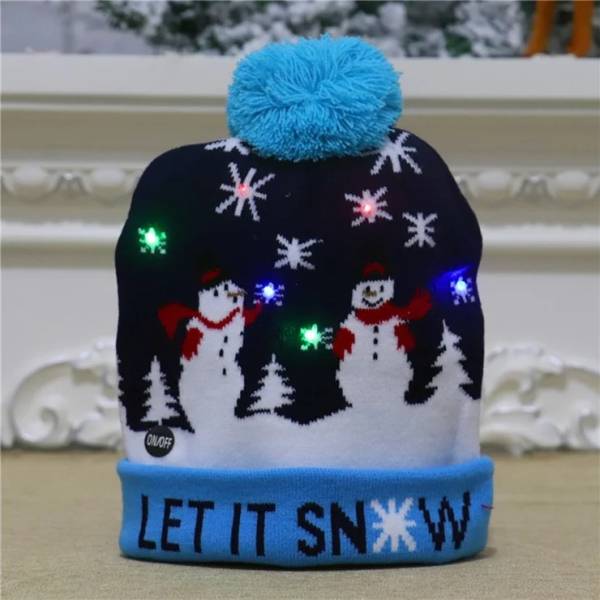 Christmas Let It Snow Novelty Light Up Beanie Hat