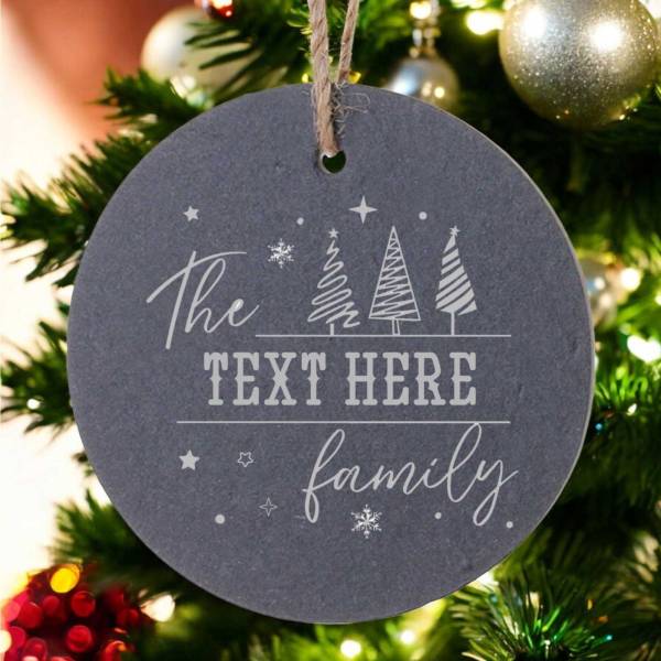 Personalised Slate Christmas Ornament 12x12cm