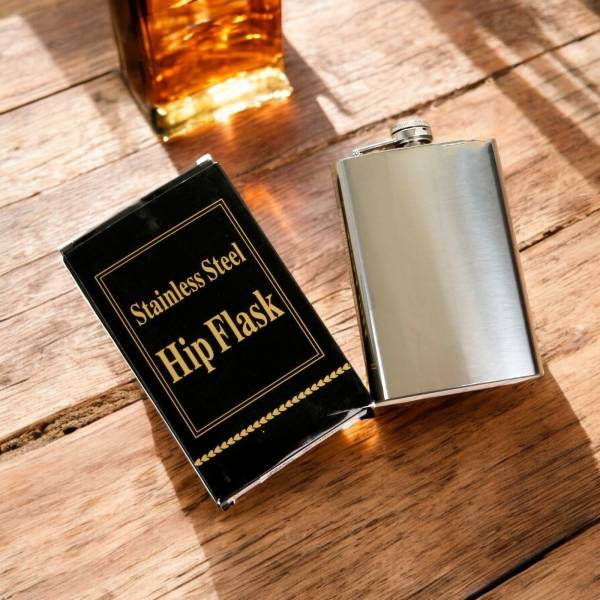 All Steel Hip Flask - Personalised