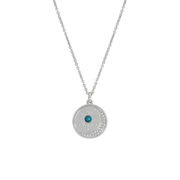 Tipperary Crystal Soleil Sun & Moon Disc with Cz Pendant Silver