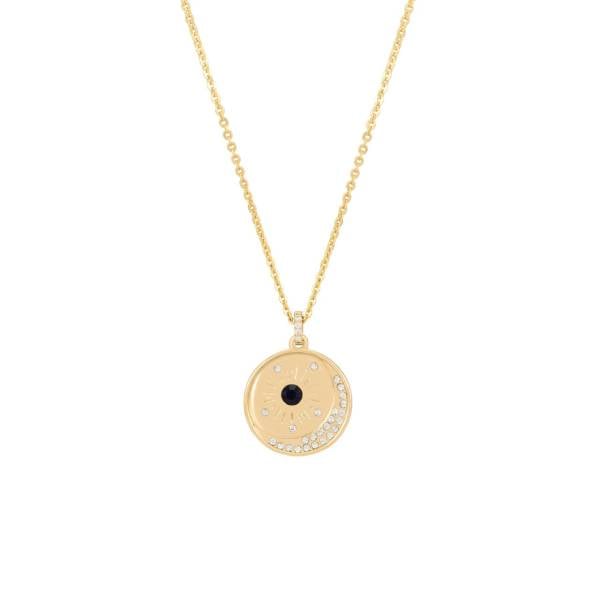 Tipperary Crystal Soleil Sun & Moon Disc with Cz Pendant Gold