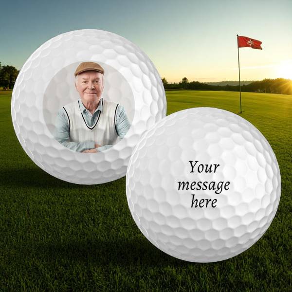 Any Photo & Text Personalised Golf Ball - Set of 3 Balls