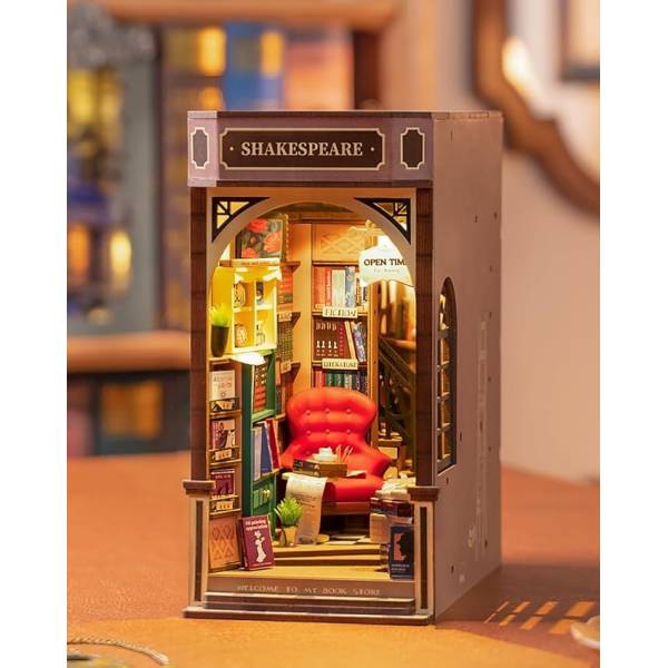 Rolife Book Nook Kits for Adults - Shakespeare's Bookstore 3D Puzzle