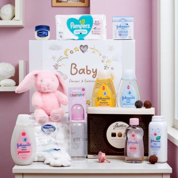 Baby Pamper and Bathtime Hamper (Pink)