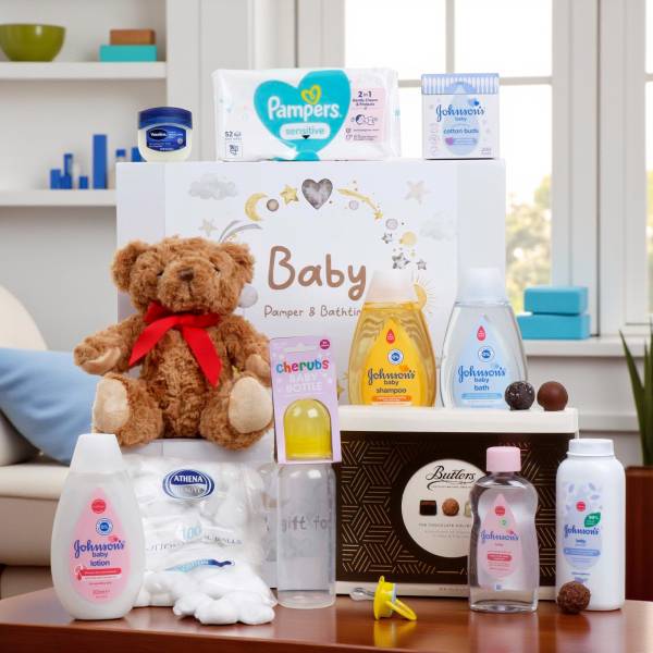 Baby Pamper and Bathtime Hamper (Netural)
