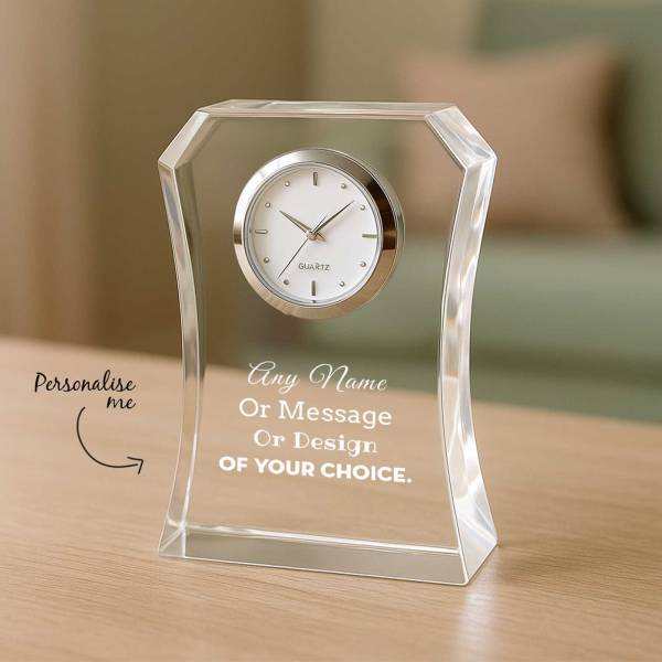 Personalised Small Optic Crystal Clock