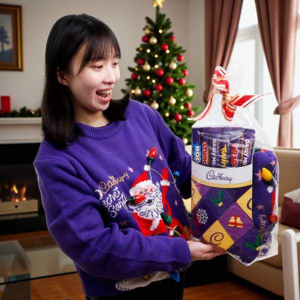 Cadbury Christmas Stocking & Novelty Light Up Jumper Gift Set