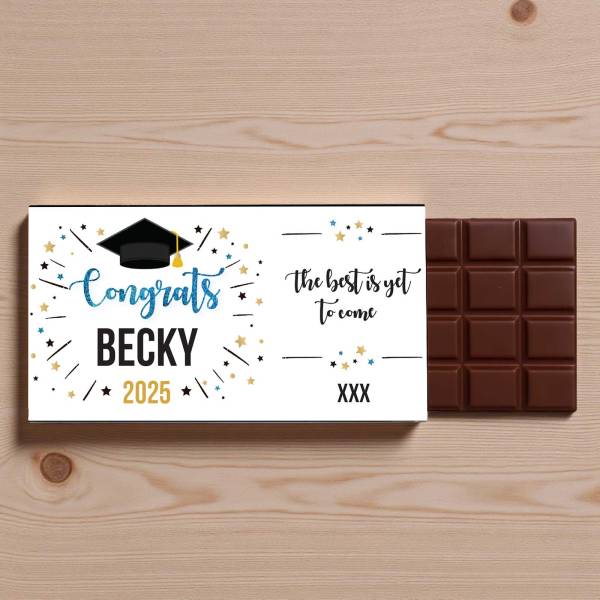 Congrats Graduation Personalised Chocolate Bar 90g
