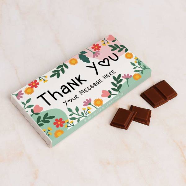 Thank You Flowers Personalised Chocolate Bar 90g