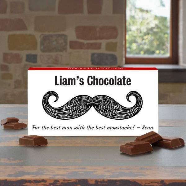 Moustache Personalised Chocolate Bar 90g