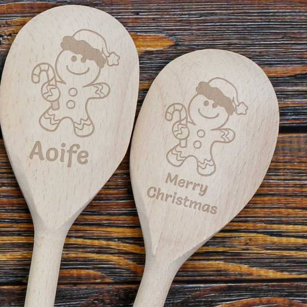 Christmas Gingerbread - Personalised Wooden Spoon