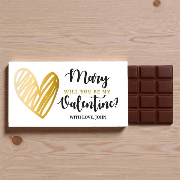 Will You Be My Valentine? Personalised Chocolate Bar 90g
