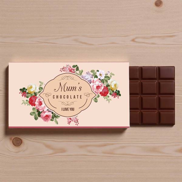 Mum's Chocolate Flowers Personalised Chocolate Bar 90g