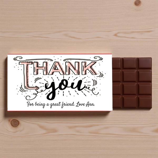 Thank You Personalised Chocolate Bar 90g