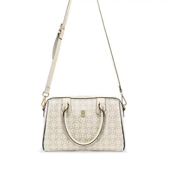 Tipperary Crystal Monogram Barrel Bag Ivory