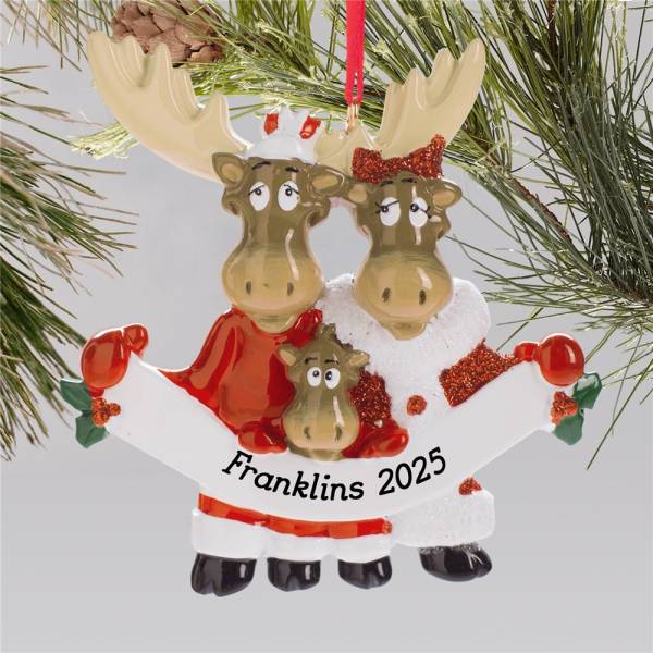 Personalised Christmas Ornament - Moose Family
