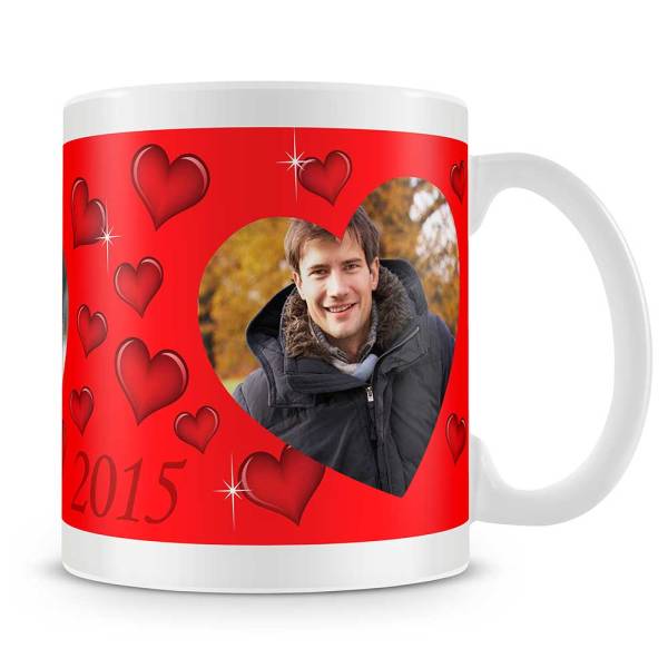 Two Hearts Personalised Photo Mug