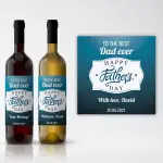 Any Message Happy Father's Day Blue - Personalised Wine