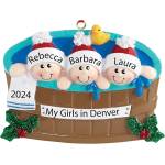 Personalised Christmas Ornament Hot Tub Heaven - Family of 3