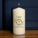 Any Name On Your Confirmation Day Cross And Dove - Personalised Candle