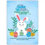 Personalised Cute Easter Bunny and Colourful Eggs Greeting Card for Easter Celebration